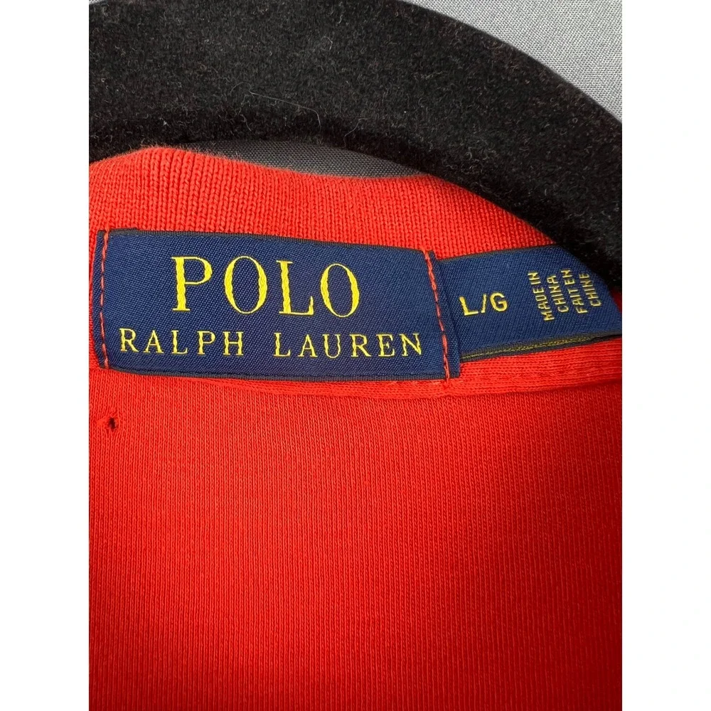 Polo Ralph Lauren Polo Shirt Mens L Orange Good Long Sleeve Pony Logo Classic
